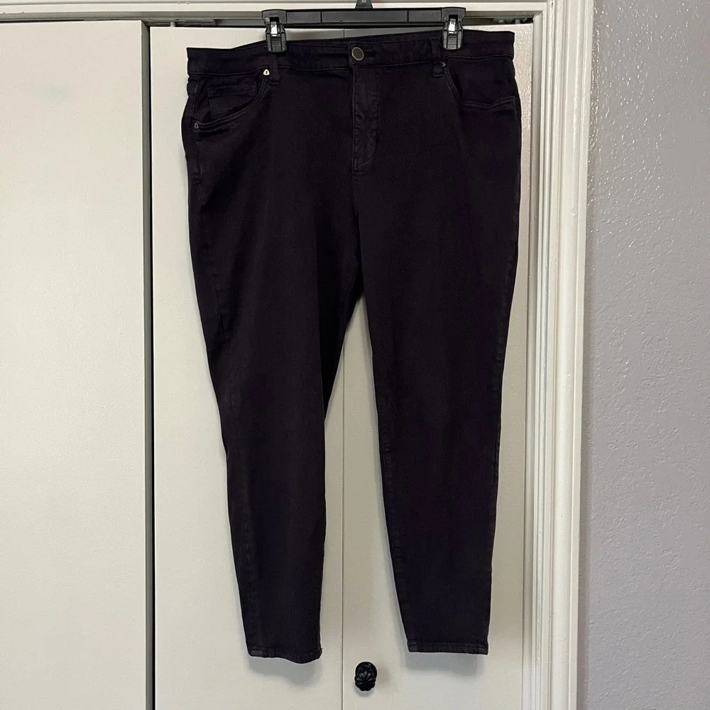 KUT from the Kloth Plus Size 18W Purple Wash Denim Skinny Leg Ankle Jeans - Picture 5 of 5